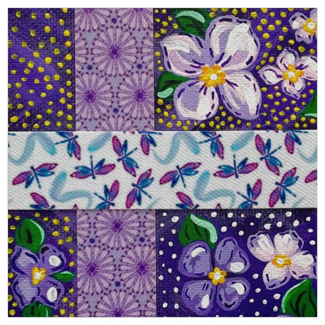 Purple Mountain Flowers Fabric (Swatch)