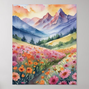 Purple Mountain Majesty Watercolor Poster