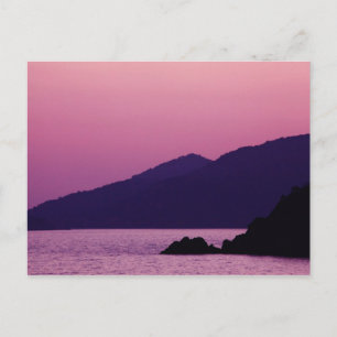 purple mountain sunset postcard