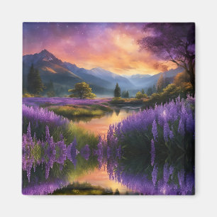 Purple Mountain Valley Sunrise  Magnet
