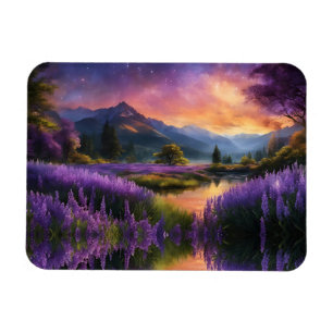 Purple Mountain Valley Sunrise  Magnet