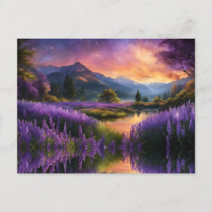 Purple Mountain Valley Sunrise Postcard