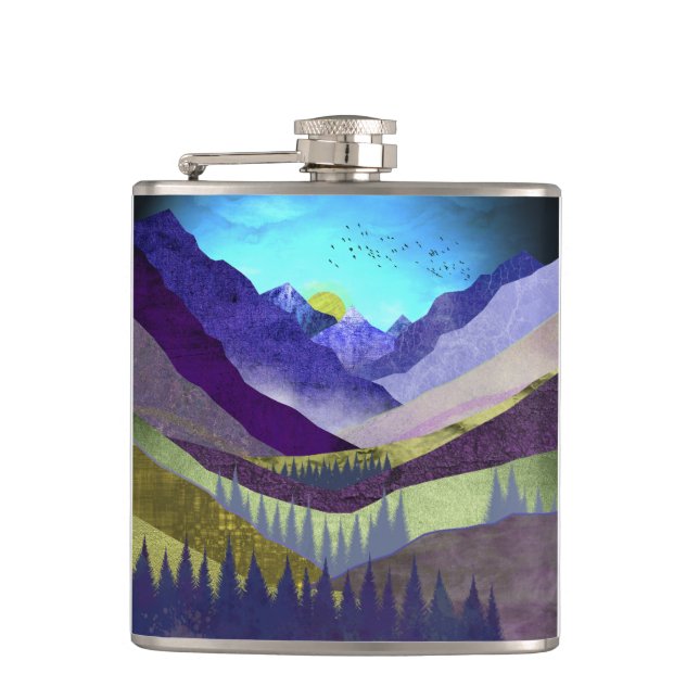 Purple Mountains Majesty Hip Flask (Front)
