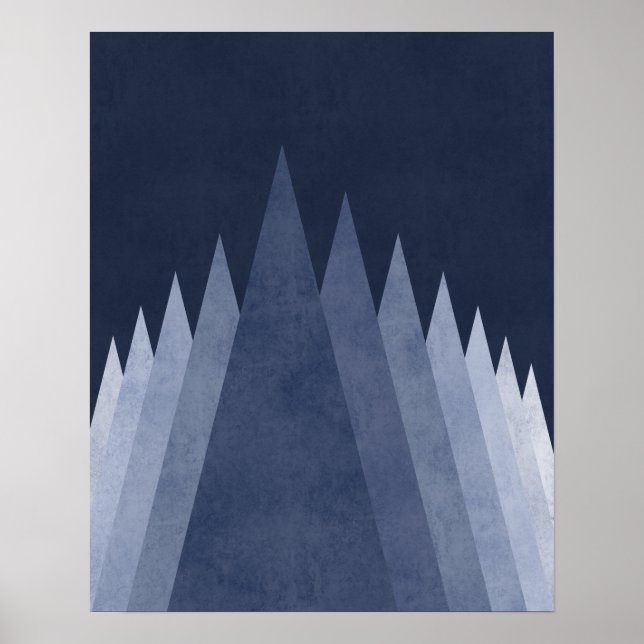 Purple mountains Modern minimal geometric art Poster (Front)