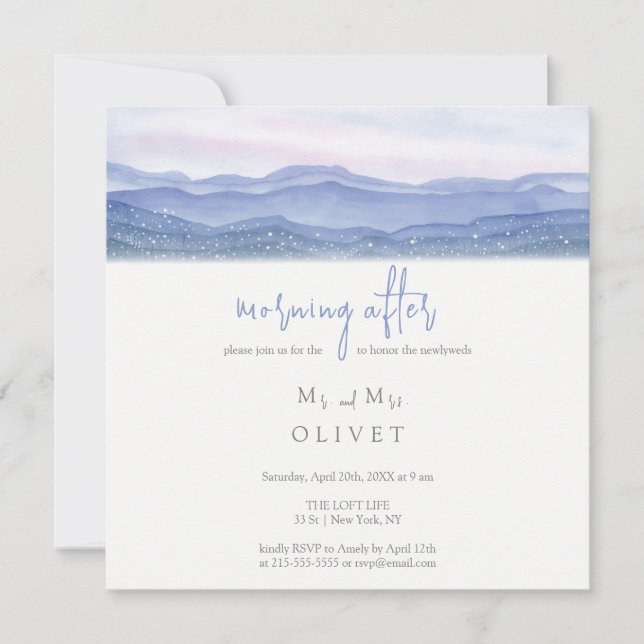 Purple Mountains Morning After Invitation (Front)