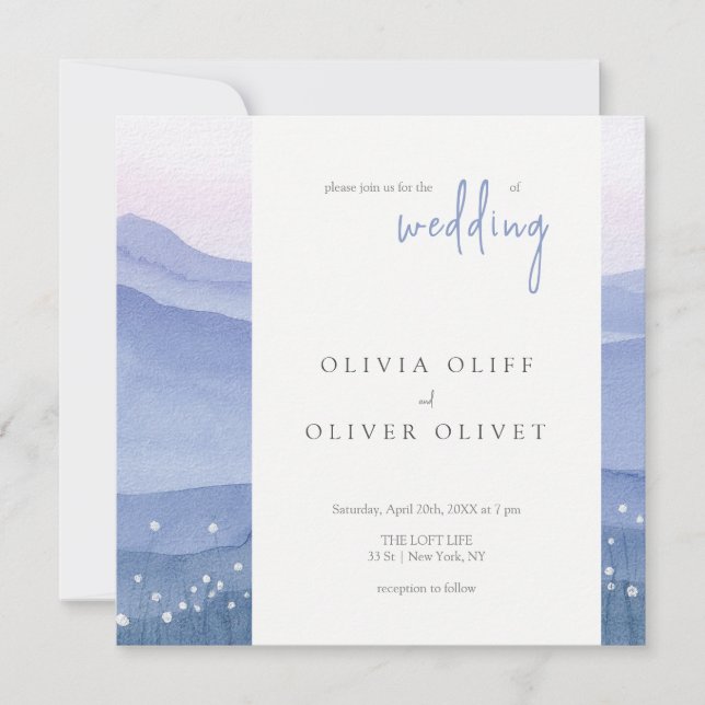 Purple Mountains Wedding  Invitation (Front)