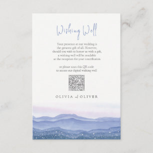 Purple Mountains Wedding Wishing Well QR Code Enclosure Card