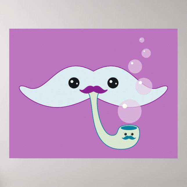 Purple Moustache Poster (Front)