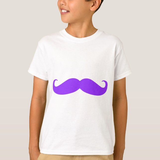 Purple Moustache Stache T-Shirt (Front)