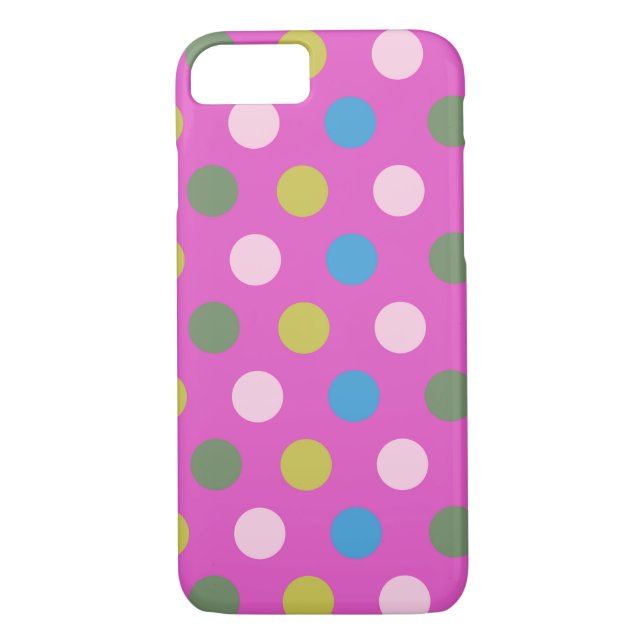Purple Multi coloured Polka Dots Case-Mate iPhone Case (Back)