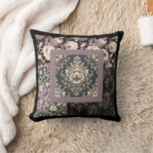 Purple multi pattern black trending colour cushion
