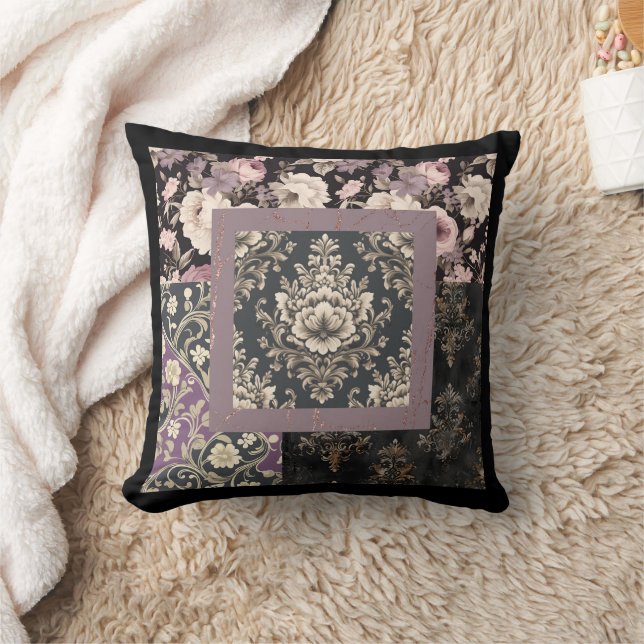 Purple multi pattern black trending colour cushion (Blanket)