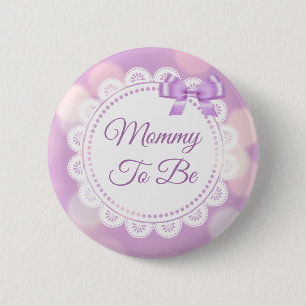 Purple Mum to be Baby Shower 6 Cm Round Badge