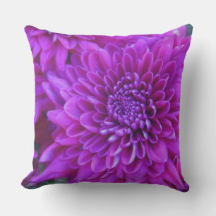 Purple Mums Outdoor Accent Pillow