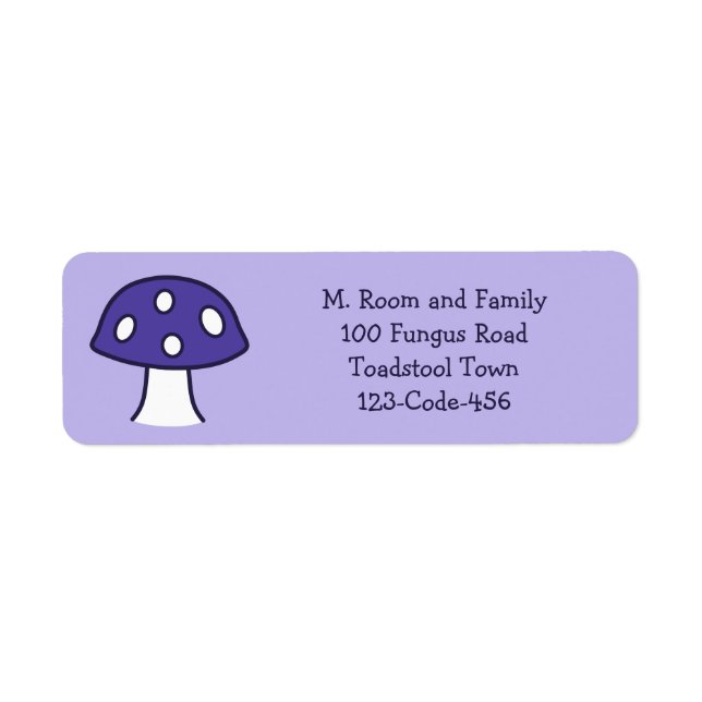 Purple Mushroom Address Labels (Front)