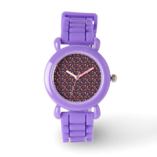 Purple Mushroom Leaf Pattern Silicone Watch