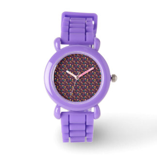 Purple Mushroom Leaf Pattern Silicone Watch