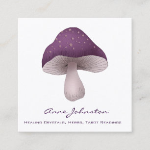 Purple Mushroom Square Business Card