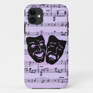 Purple Music and Theatre Masks iPhone 11 Case