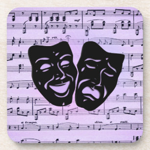 Purple Music and Theatre Masks Coaster