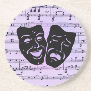 Purple Music and Theatre Masks Coaster