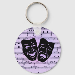 Purple Music and Theatre Masks Key Ring