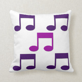 Purple Music Notes Theme Pillow Cushion