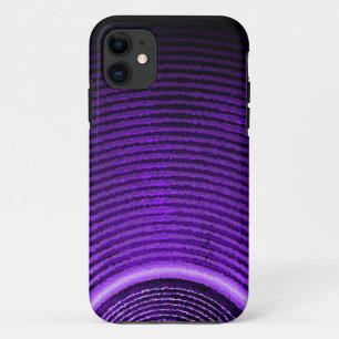 Purple music speaker and sound waves iPhone 11 case
