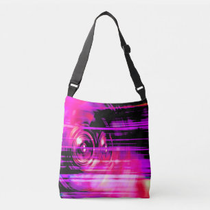 Purple music speakers crossbody bag