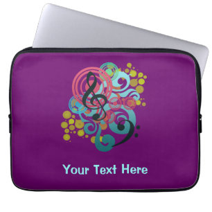 Purple Music Swirl custom laptop case