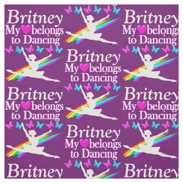 PURPLE MY HEART BELONGS TO DANCE CUSTOM FABRIC (Swatch)