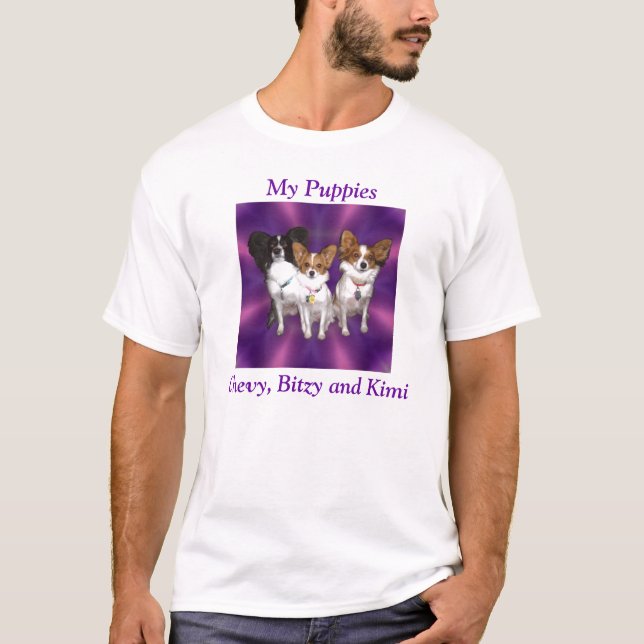 purple, My Puppies, Chevy, Bitzy and Kimi T-Shirt (Front)