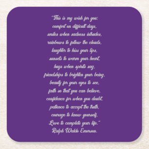 Purple My Wish For You Coaster Set
