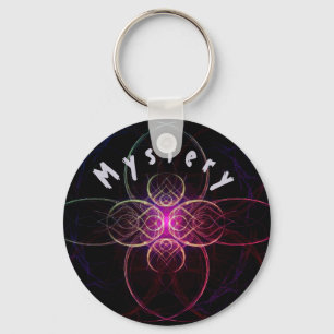 Purple Mystery Space Fractal Key Ring