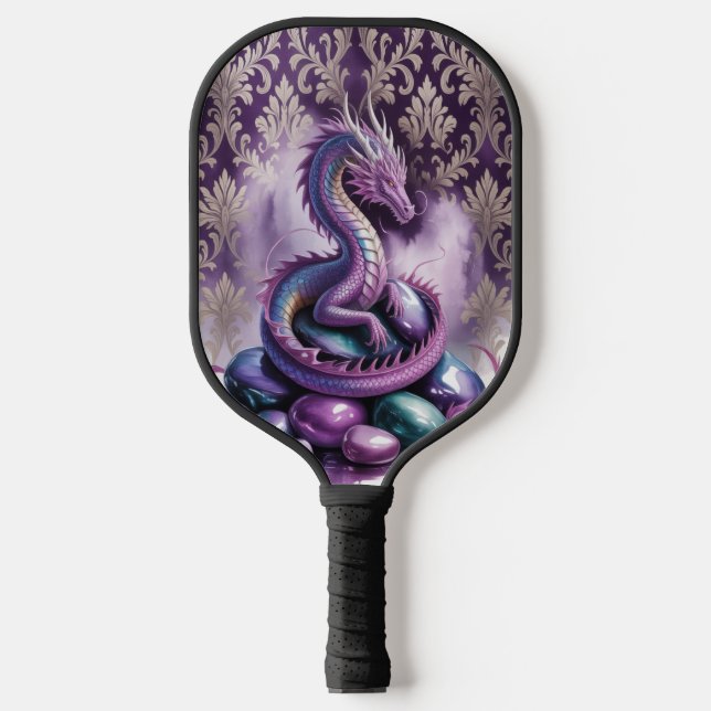 Purple Mystic Dragon Gothic Pickleball Paddle (Front)