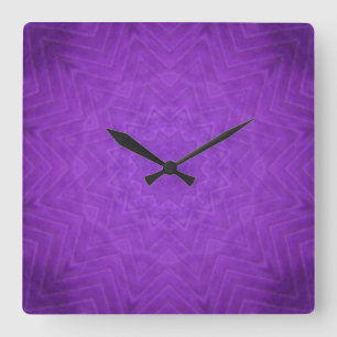 Purple Mystical Mandala Square Wall Clock