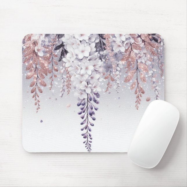 Purple Mystical Wisteria Drift Mouse Pad (With Mouse)