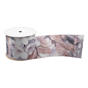 Purple Mystical Wisteria Drift Satin Ribbon