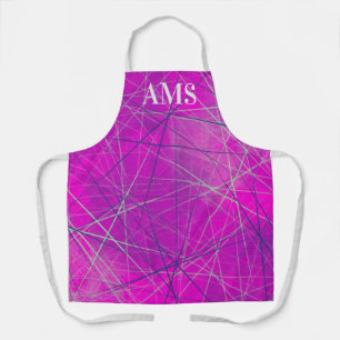 Purple n Pink Network Lines Abstract Apron