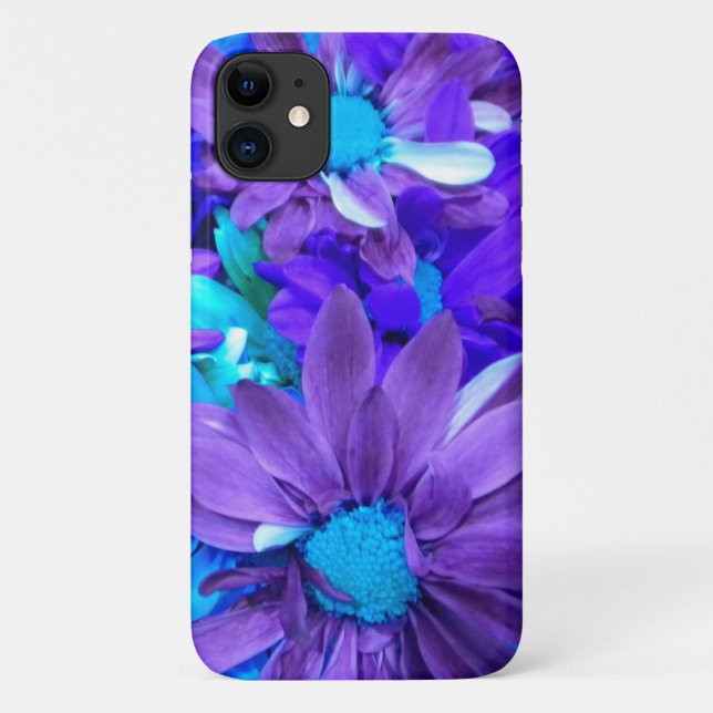 Purple N Turquoise Bouquet Case-Mate iPhone Case (Back)