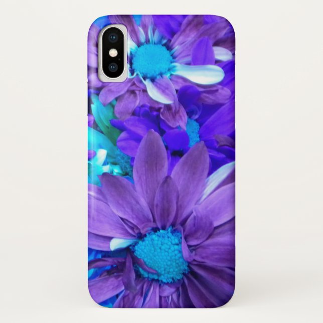Purple N Turquoise Bouquet Case-Mate iPhone Case (Back)