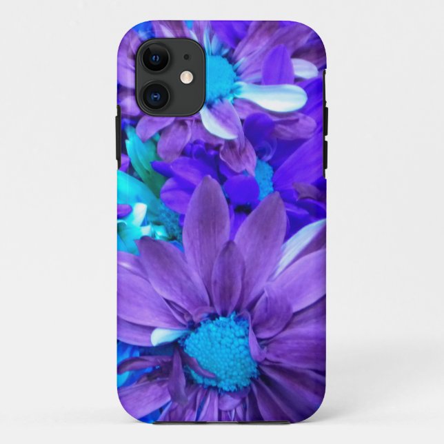 Purple N Turquoise Bouquet Case-Mate iPhone Case (Back)