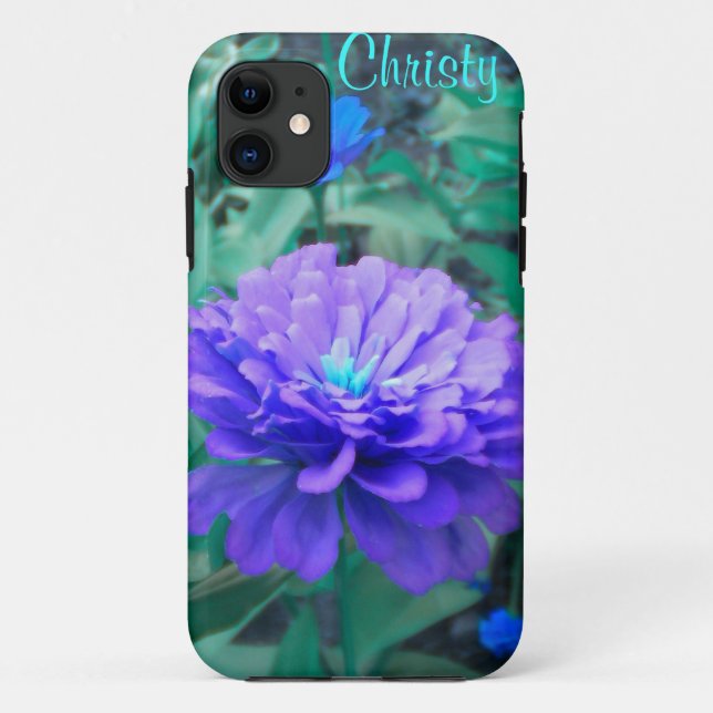 Purple n Turquoise Zinnia iPhone 5 case (Back)