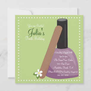 Purple Nail Polish Birthday Invite
