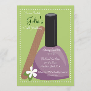 Purple Nail Polish Birthday Invite