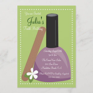 Purple Nail Polish Birthday Invite