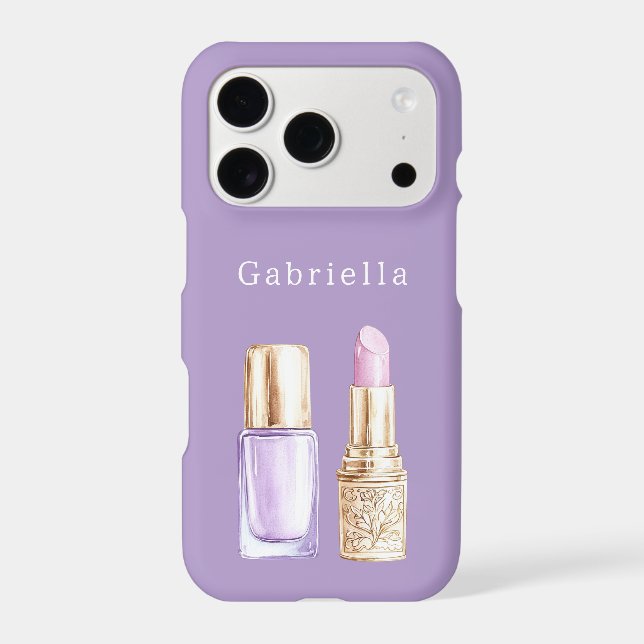 Purple Nail Polish Pink Lipstick (Back)