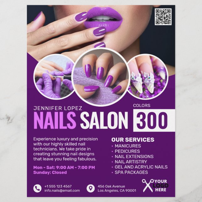 Purple Nail Salon flyer (Front)