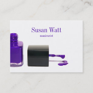 Purple Nail Technician Business Card