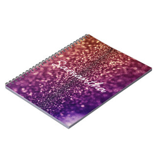 Purple named SAMANTHA crystal glitter notebook